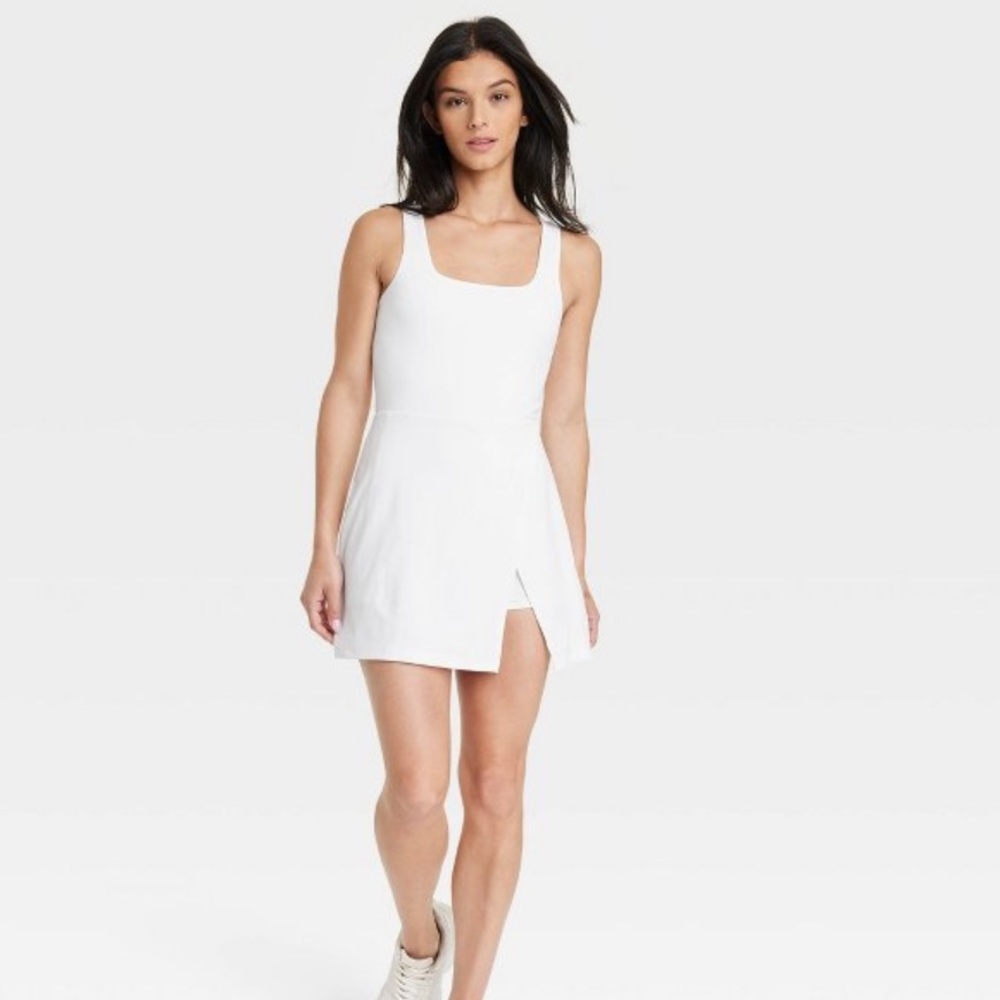 All in Motion | Women’s Side-Slit Active Dress | Large | White
